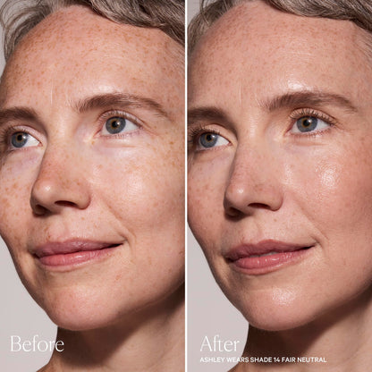 Well People vegan foundation stick with natural ingredients like bamboo stem powder and black cumin seed oil illustrated
