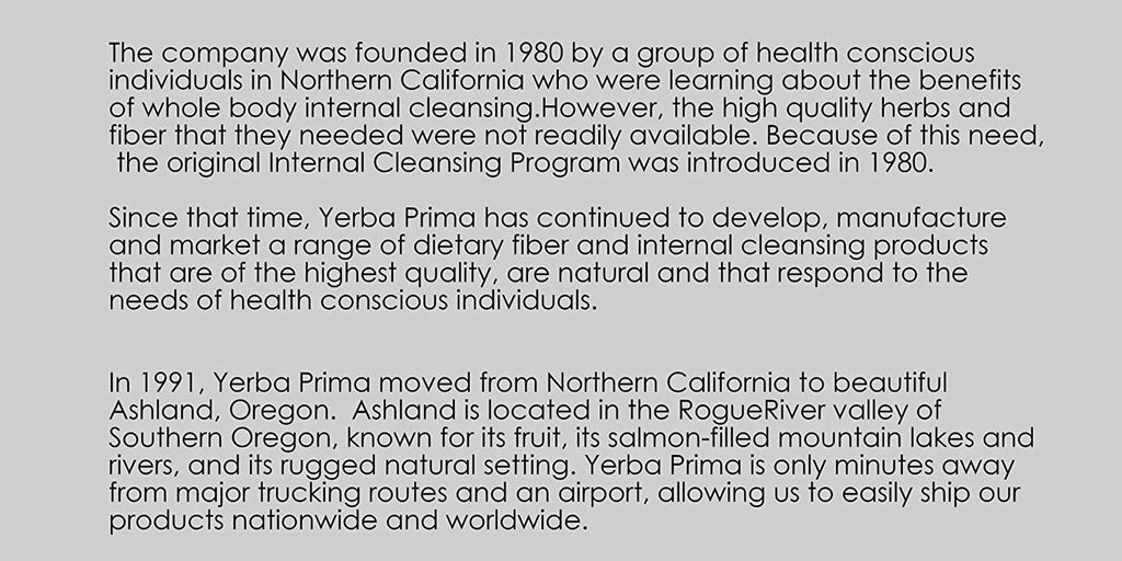 Yerba Prima fiber supplement bottles with non-GMO label