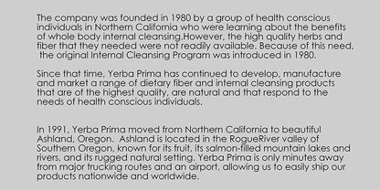 Yerba Prima fiber supplement bottles with non-GMO label