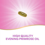 Nature's Way Evening Primrose Oil bottle displaying the non-GMO seeds and zero trans fat certification badges