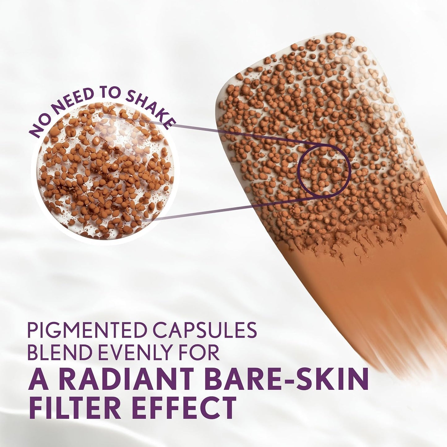 Covergirl radiant finish vegan essence foundation product packaging details and bottle back view.