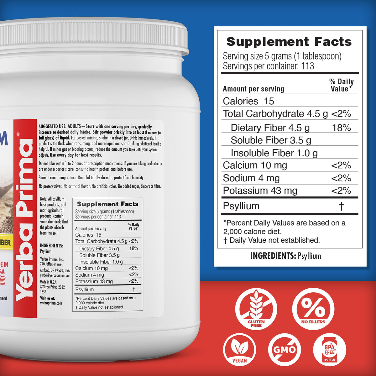 Yerba Prima colon cleanser dietary supplement packaging