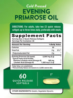 Nature's Truth Cold Pressed Evening Primrose Oil 60 softgels dietary supplement packaging
