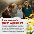 Cold pressed unrefined evening primrose oil 1300mg dietary supplement container side view.