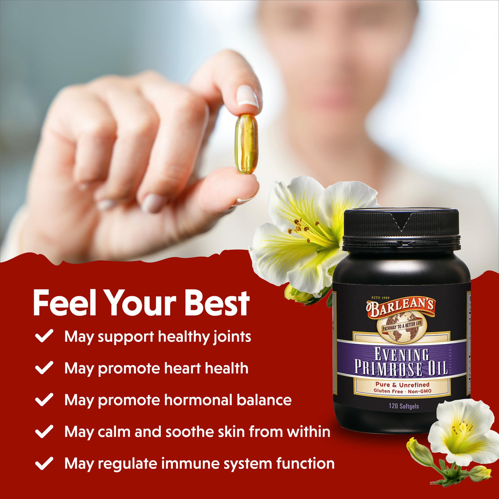 Barlean's GLA and Omega 6 fatty acid softgels for hormonal balance support.