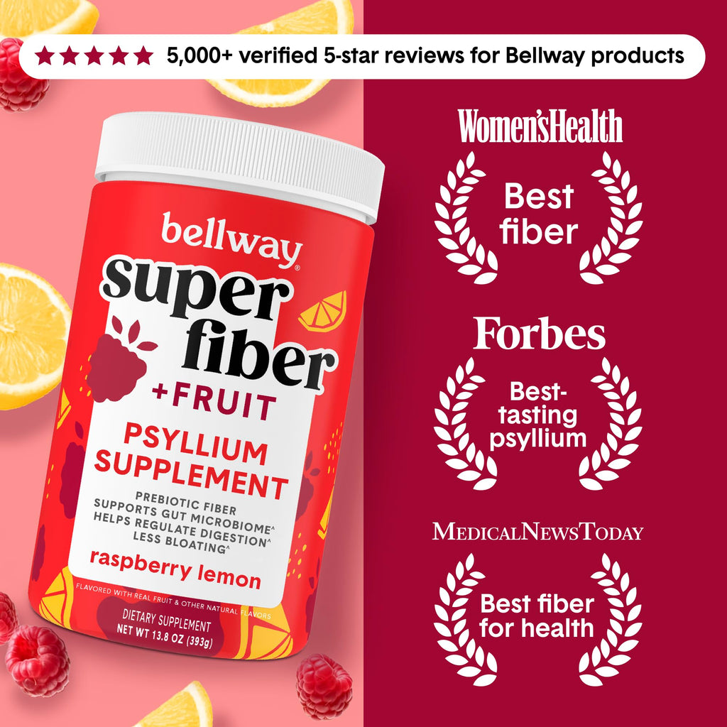 Bellway Super Fiber powder jar showing organic ingredients