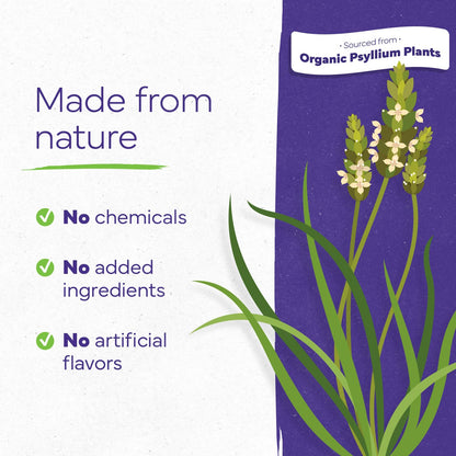 Konsyl organic psyllium powder mixed in a glass of water