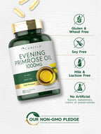 Carlyle evening primrose oil 80 softgels dietary supplement packaging highlighting gamma linolenic acid content