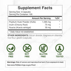Close up of Deal Supplement Psyllium Husk supplement label