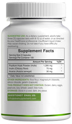 Side profile of Deal Supplement 1500mg fiber complex bottle