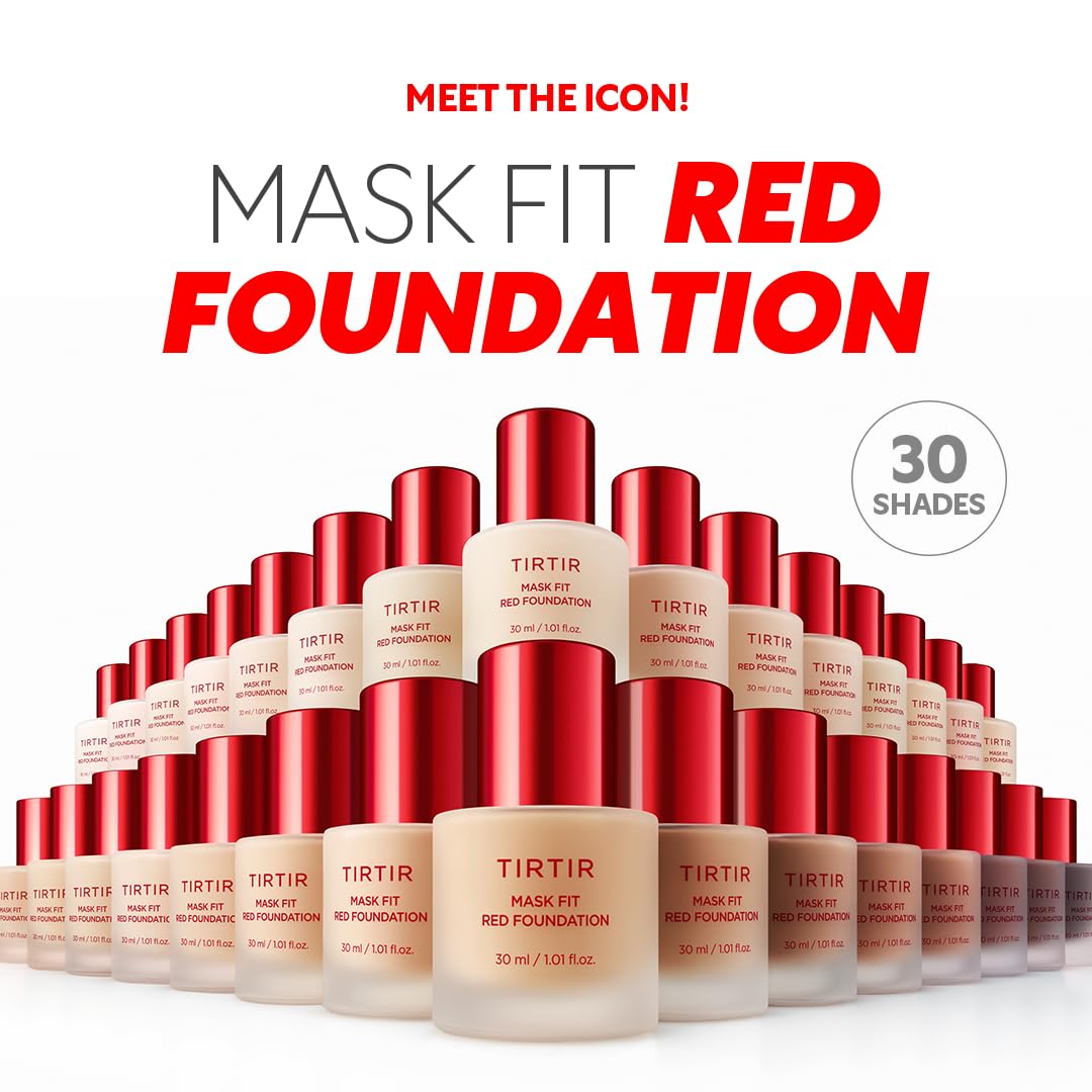 Close up of TIRTIR 22N Shell Beige foundation packaging displaying the authentic formulation text.
