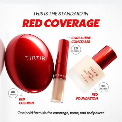 TIRTIR Mask Fit Red liquid makeup product shot highlighting the weightless texture details.