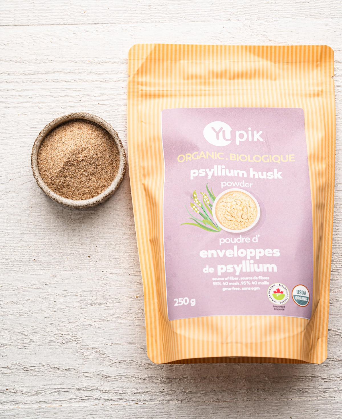 Yupik Organic Whole Husk Psyllium resealable pouch design