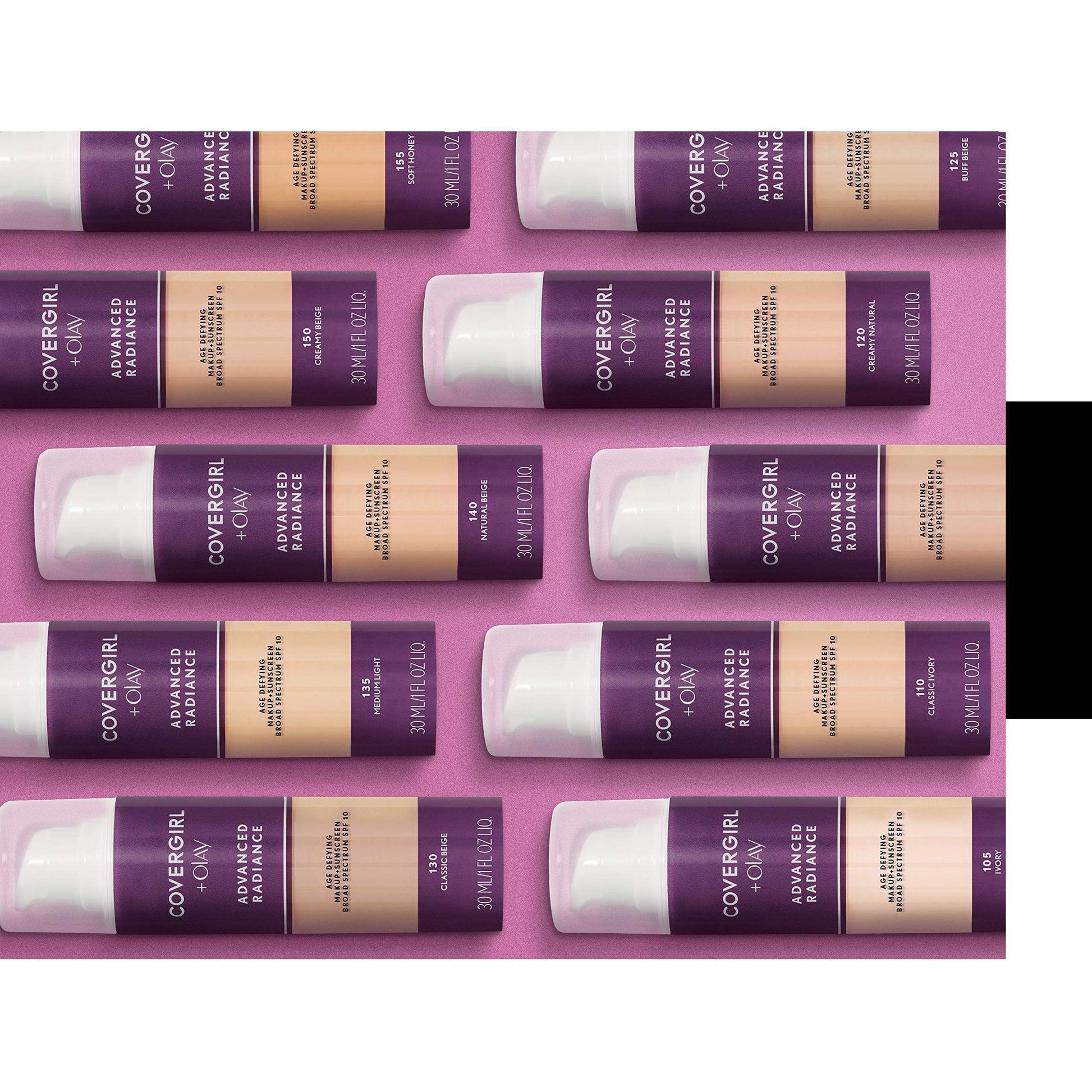 Texture preview of COVERGIRL Classic Ivory liquid foundation showing buildable medium coverage consistency.