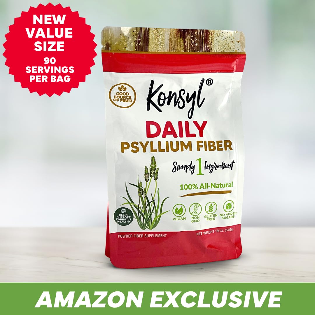Dietary information on Konsyl psyllium fiber container