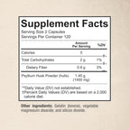 Side profile of Sunergetic 240 capsule fiber supplement bottle