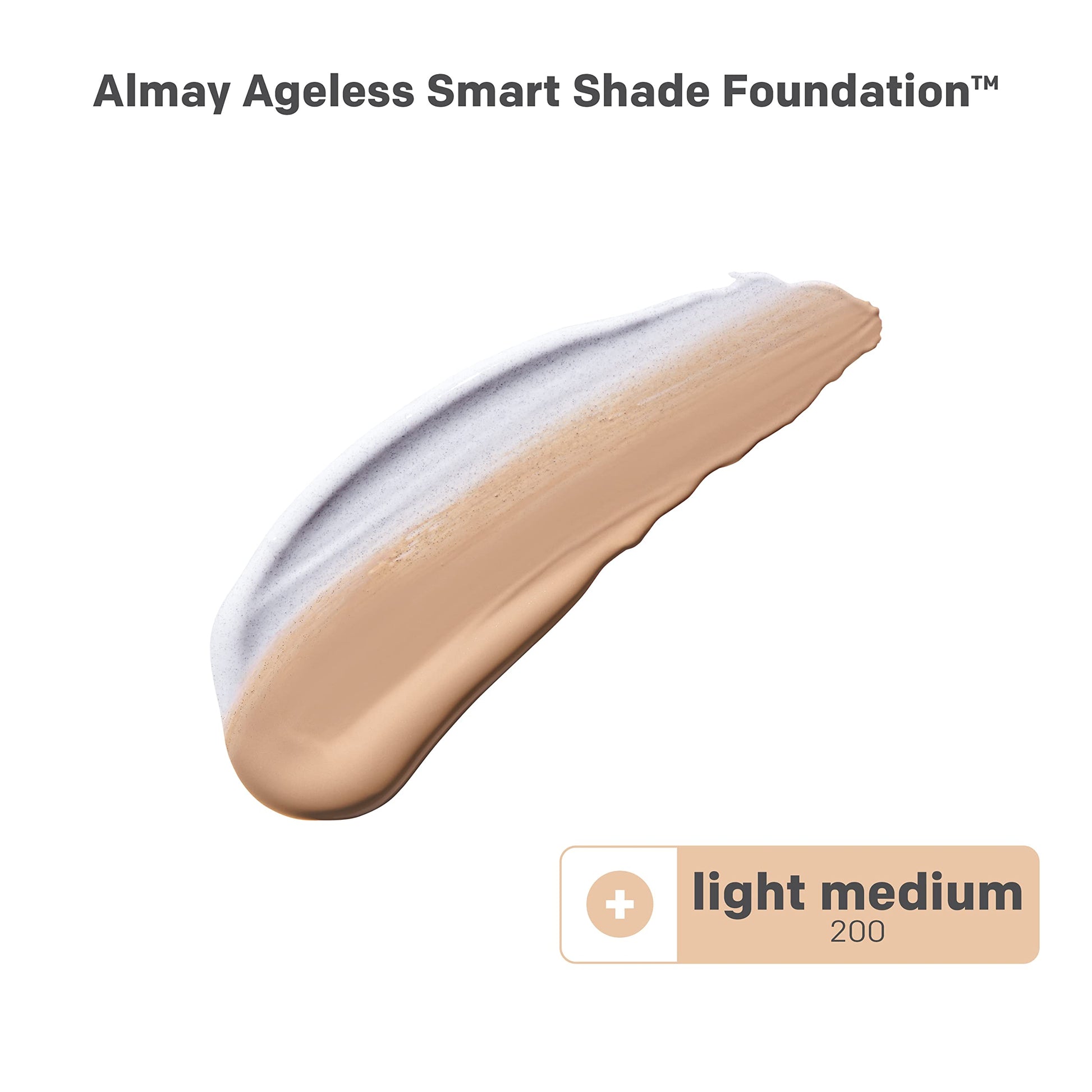 Almay skin tone matching liquid foundation showing the white cream texture transitioning to skin color