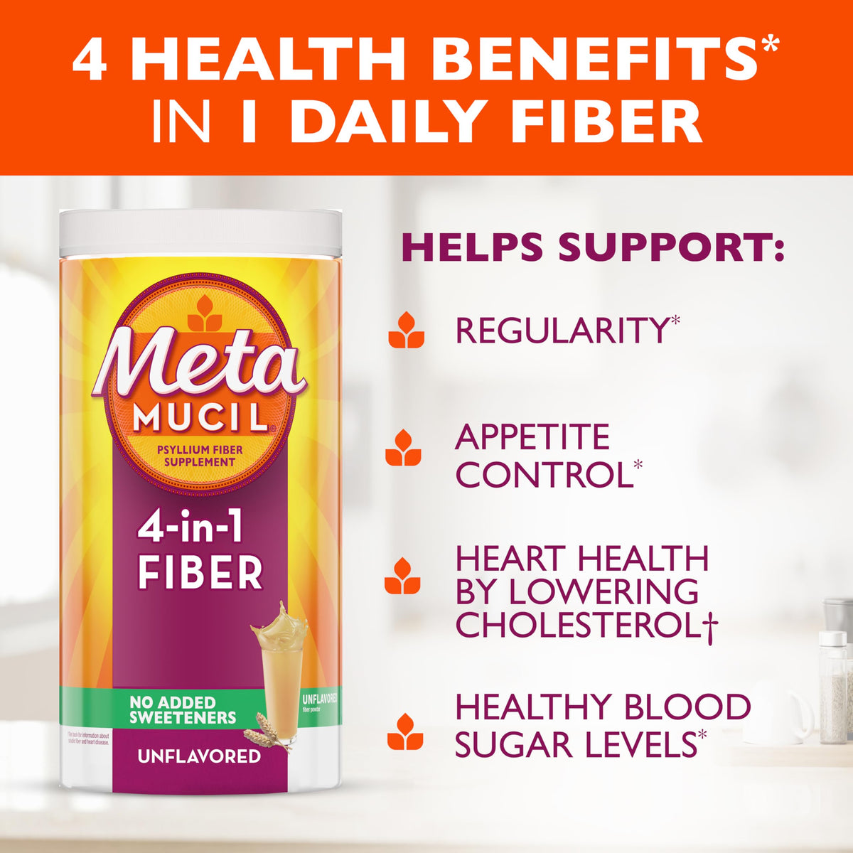 Metamucil sugar-free fiber supplement label details