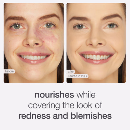 Vegan and cruelty free Tarte foundation bottle displaying texture