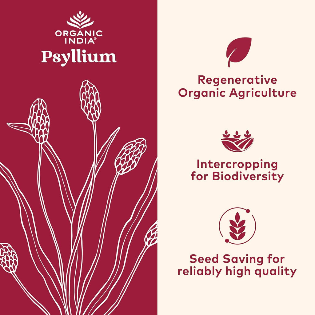 Organic India Psyllium dietary supplement nutrition facts label