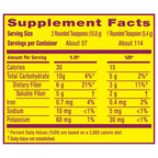 Back of Metamucil container showing ingredients and usage