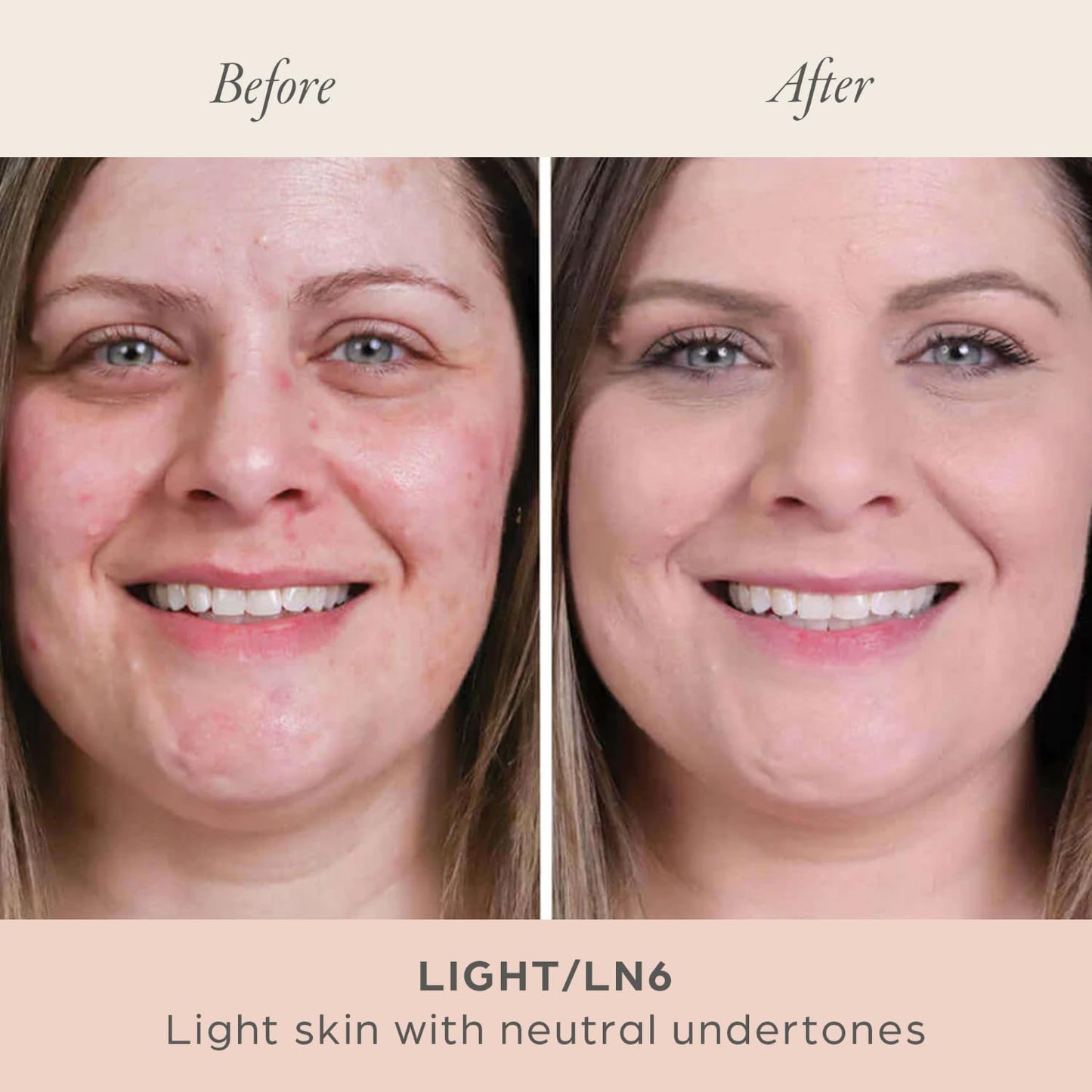 Light shade mineral makeup powder foundation texture close up view highlighting fine milling