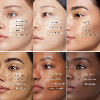 Longwear cushion foundation for sensitive skin demonstrating the compact mechanism