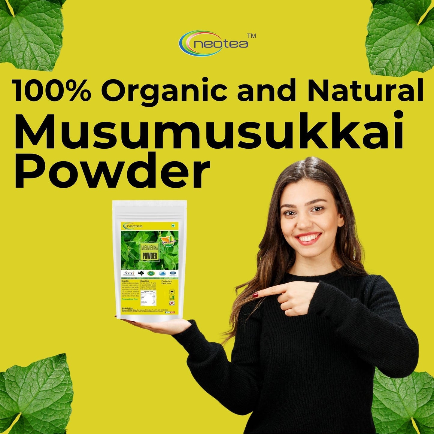 Three hundred grams pack of Neotea Ayurvedic wellness powder
