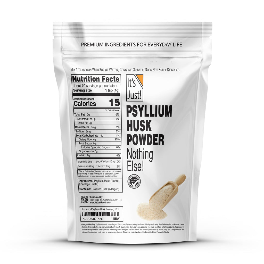 It's Just! Psyllium Husk Powder label details and ingredients