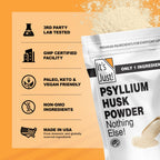 Back of It's Just! Psyllium Husk Powder packaging nutrition info