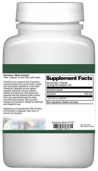 Side view of Terravita plant based omega 3 6 9 wellness supplement bottle