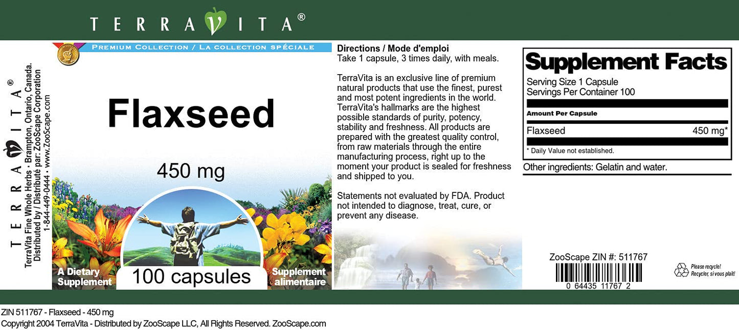 Authentic USA imported Terravita flaxseed capsules bottle showcasing the tight security seal