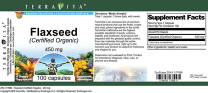 Three pack bundle of Terravita organic flaxseed showing authentic USA imported packaging.
