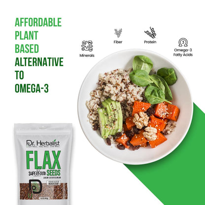 Dr. HERBALIST Linum usitatissimum whole flaxseeds for weight management meals