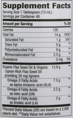 Authentic USA imported cold pressed organic flax seed oil packaging for plant based omegas