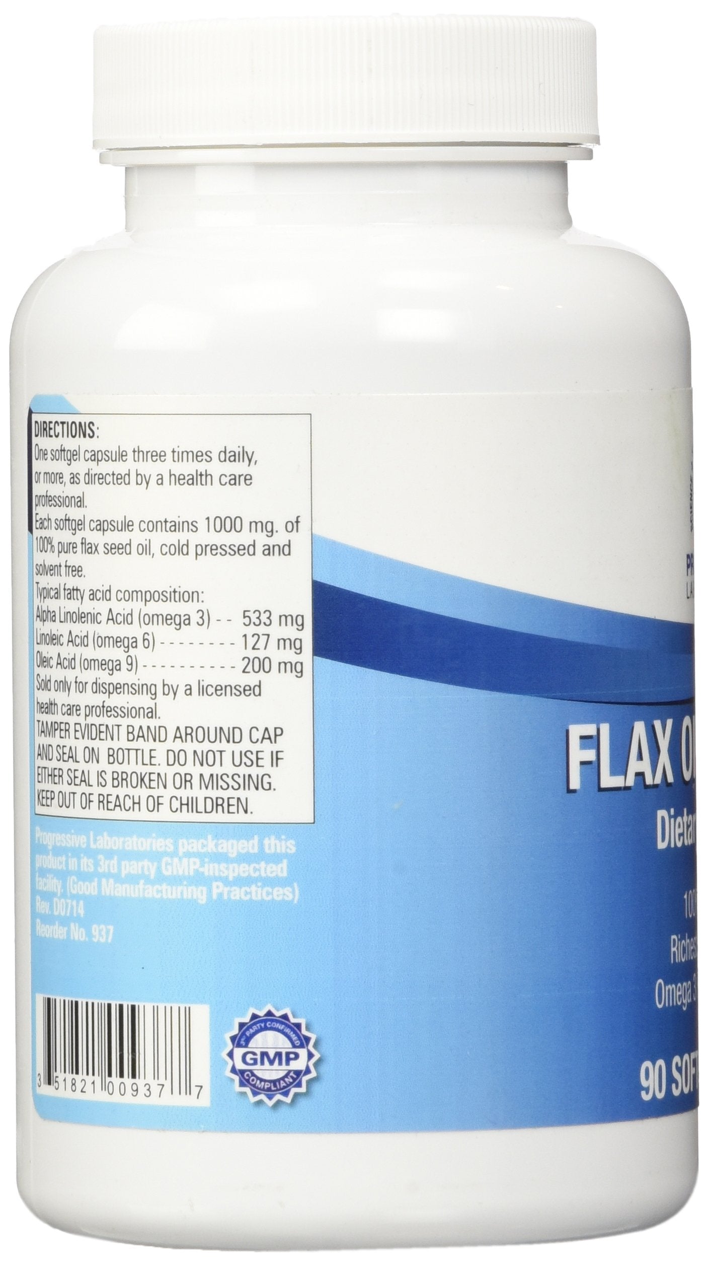 Authentic USA imported Progressive Laboratories 90 softgel capsules bottle highlighting plant based essential fatty acids