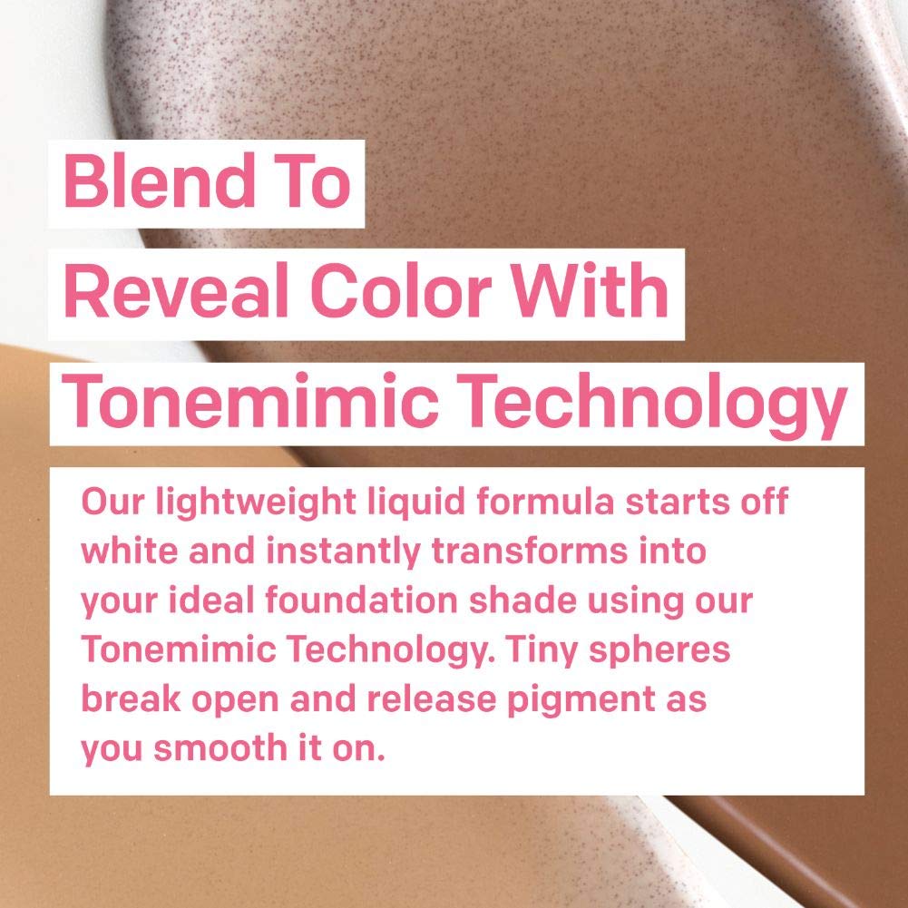 Oil free liquid foundation cream texture sample with white base