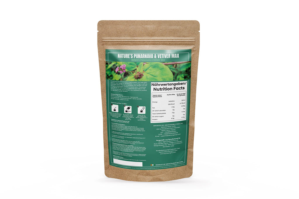 Ayura Origins natural herbal kidney detox supplement drink mix details view