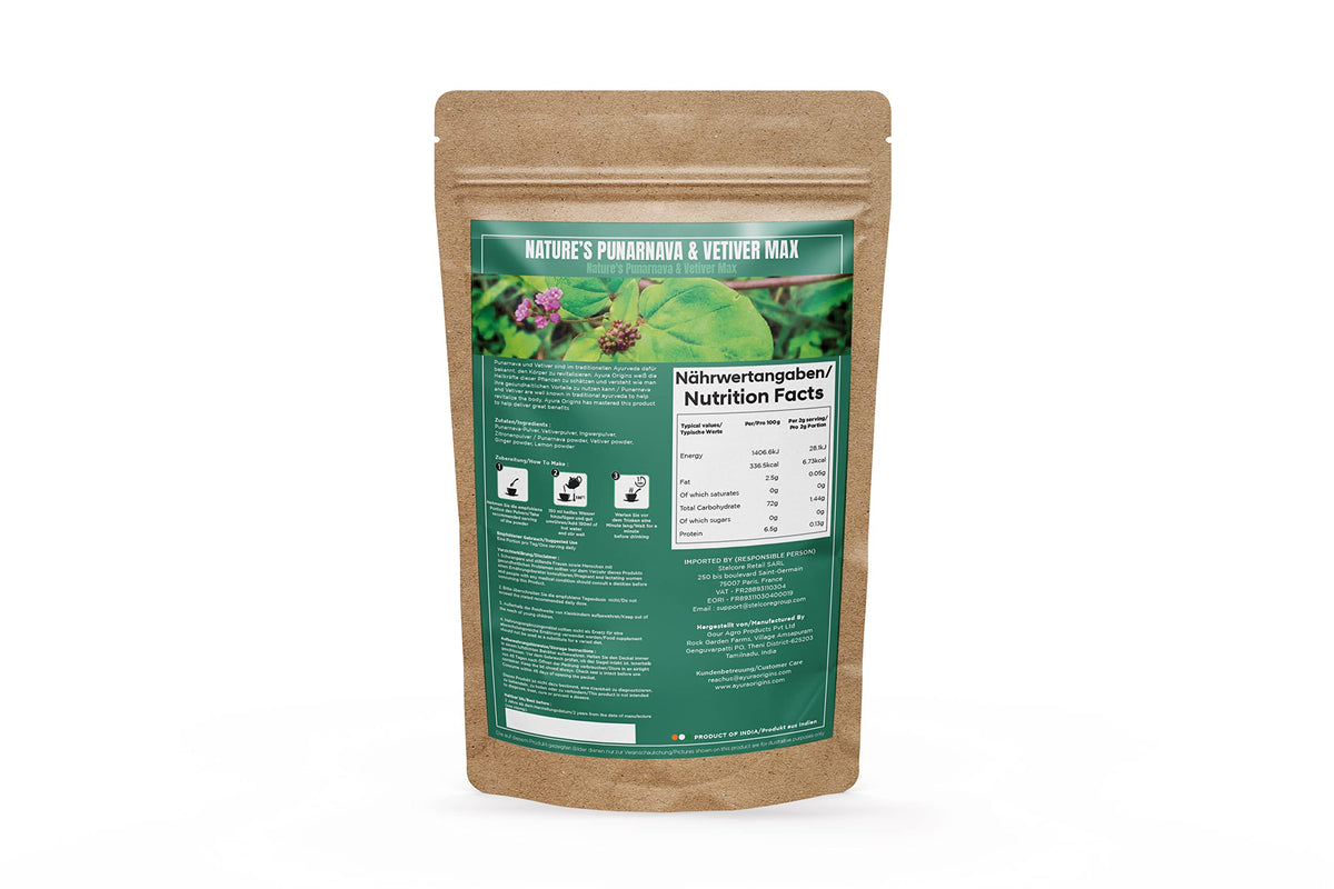 Ayura Origins natural herbal kidney detox supplement drink mix details view