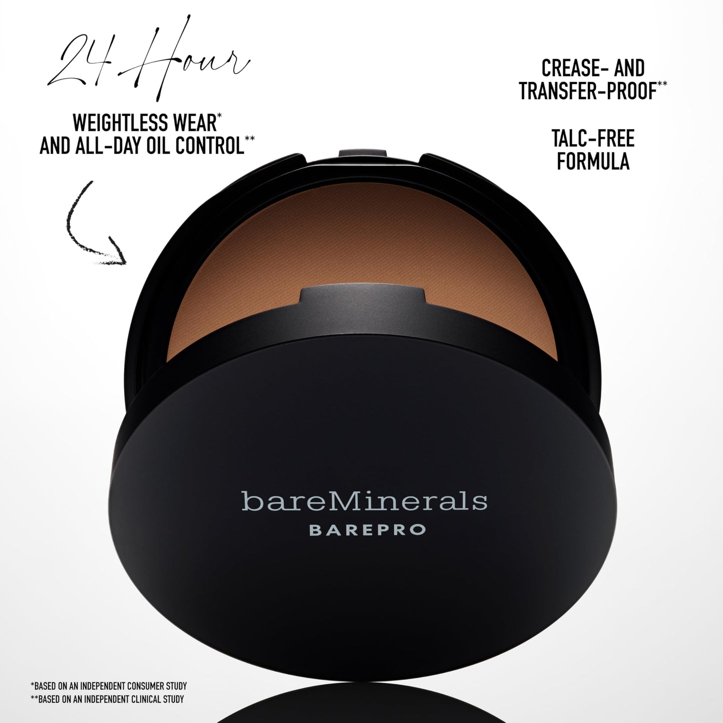 Authentic bareMinerals Barepro sweat resistant foundation powder formulation close up view