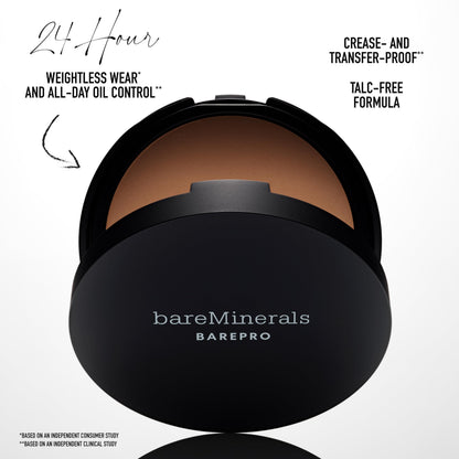 Authentic bareMinerals Barepro sweat resistant foundation powder formulation close up view