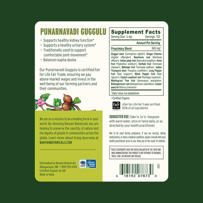 Certified organic vegan and gluten free herbal powder back packaging