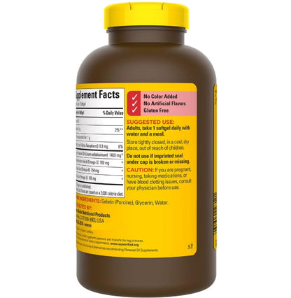 Close-up of the plant-based Omega-3 supplement capsules on a clean background.