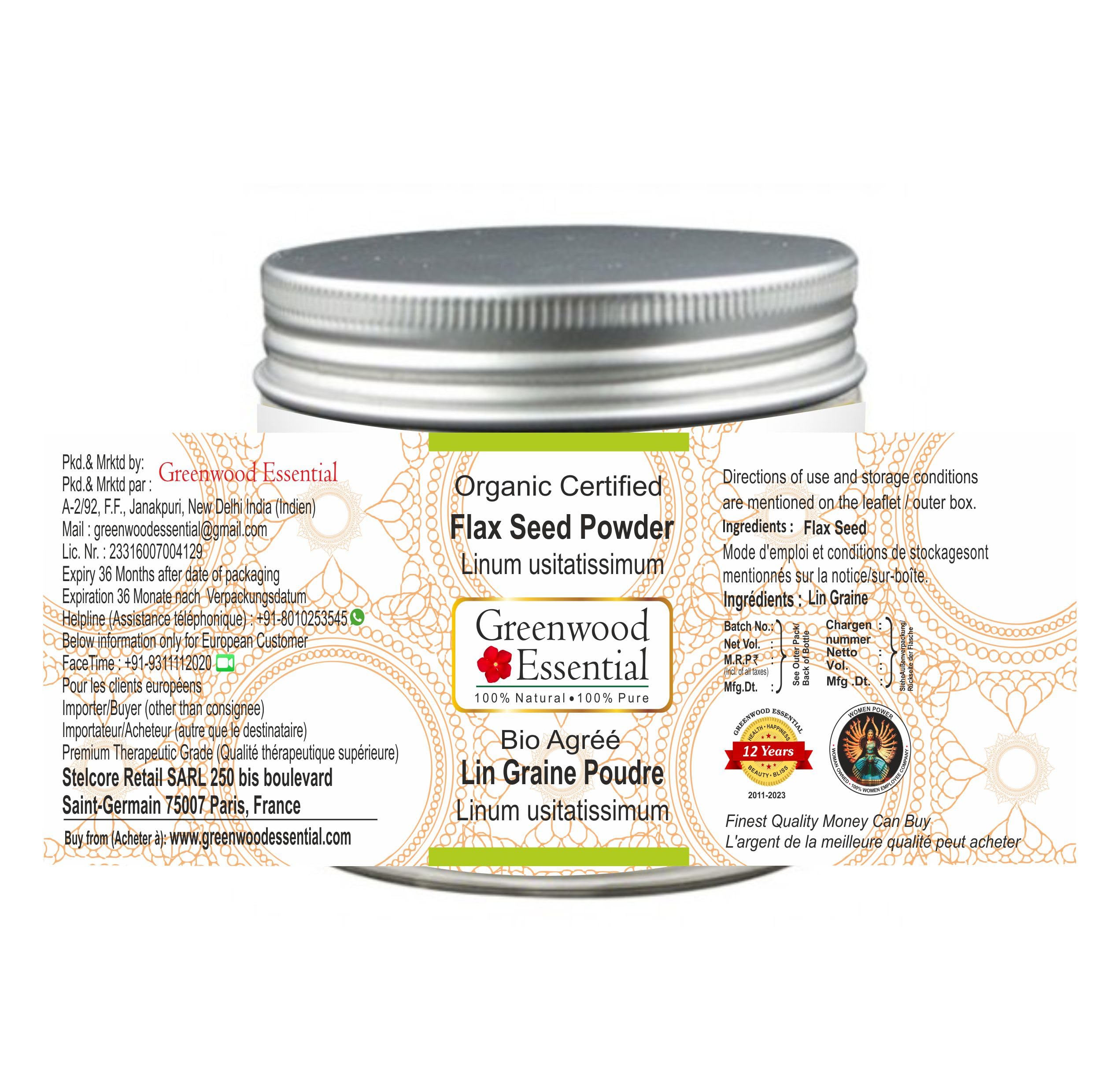 Organic certified Alsi powder by Greenwood Essential for dietary nutrition