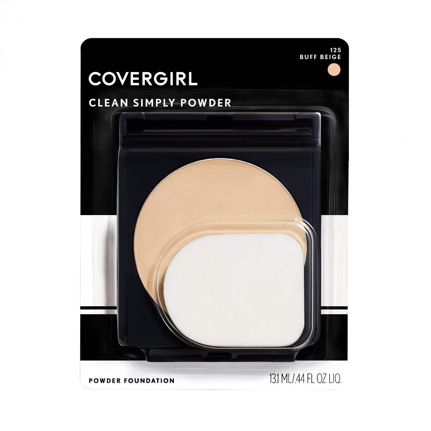 Back label of COVERGIRL Simply Powder Foundation showing shade 525 details