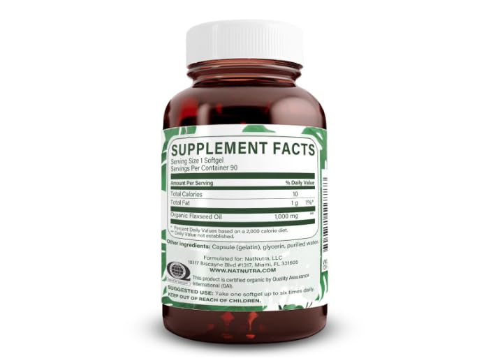 Natural Nutraceuticals cold pressed flaxseed oil ninety softgels packaging details