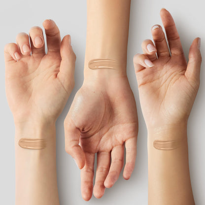 Long-lasting medium-to-full coverage liquid foundation product label back view