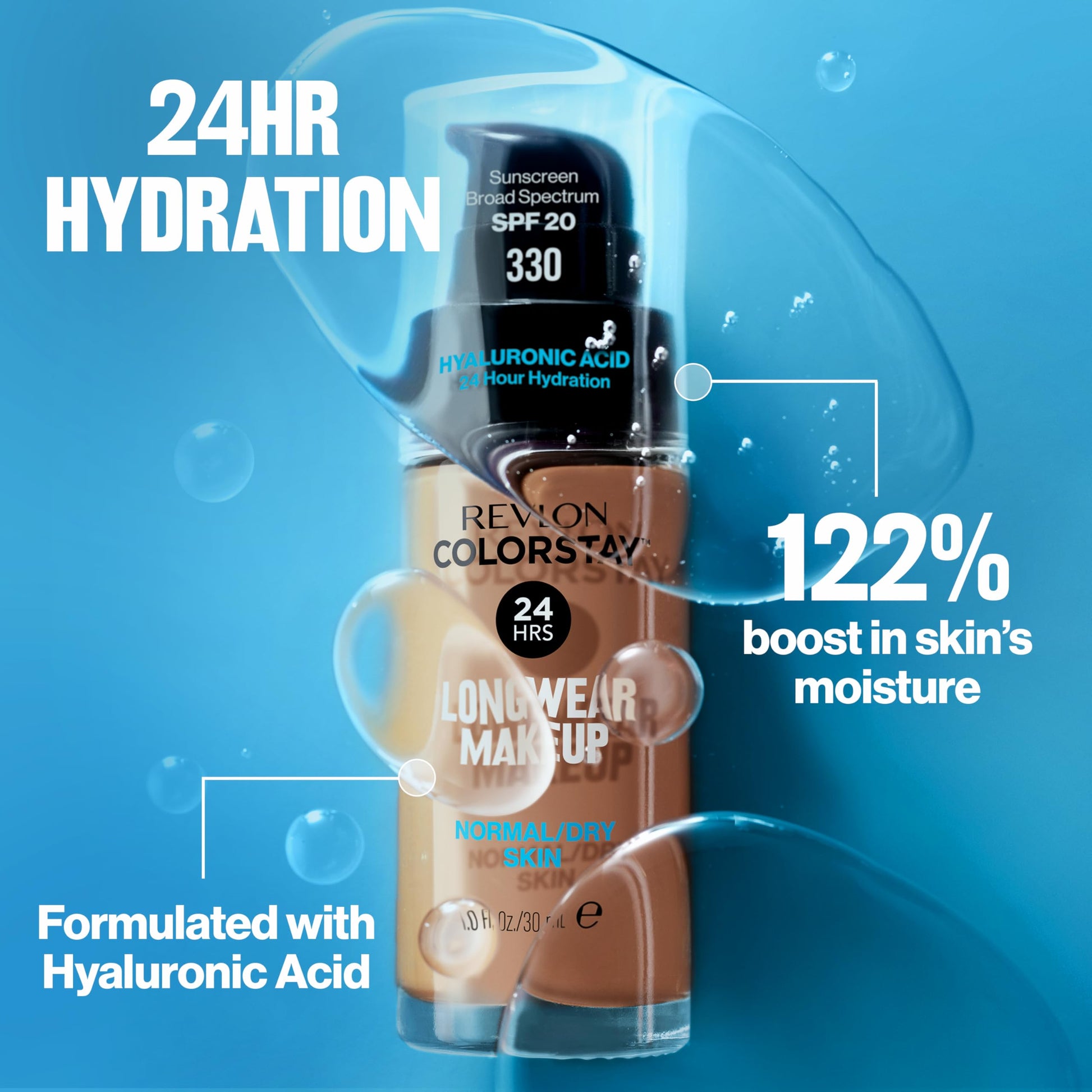 Oil-free waterproof foundation bottle for twenty-four hour wear