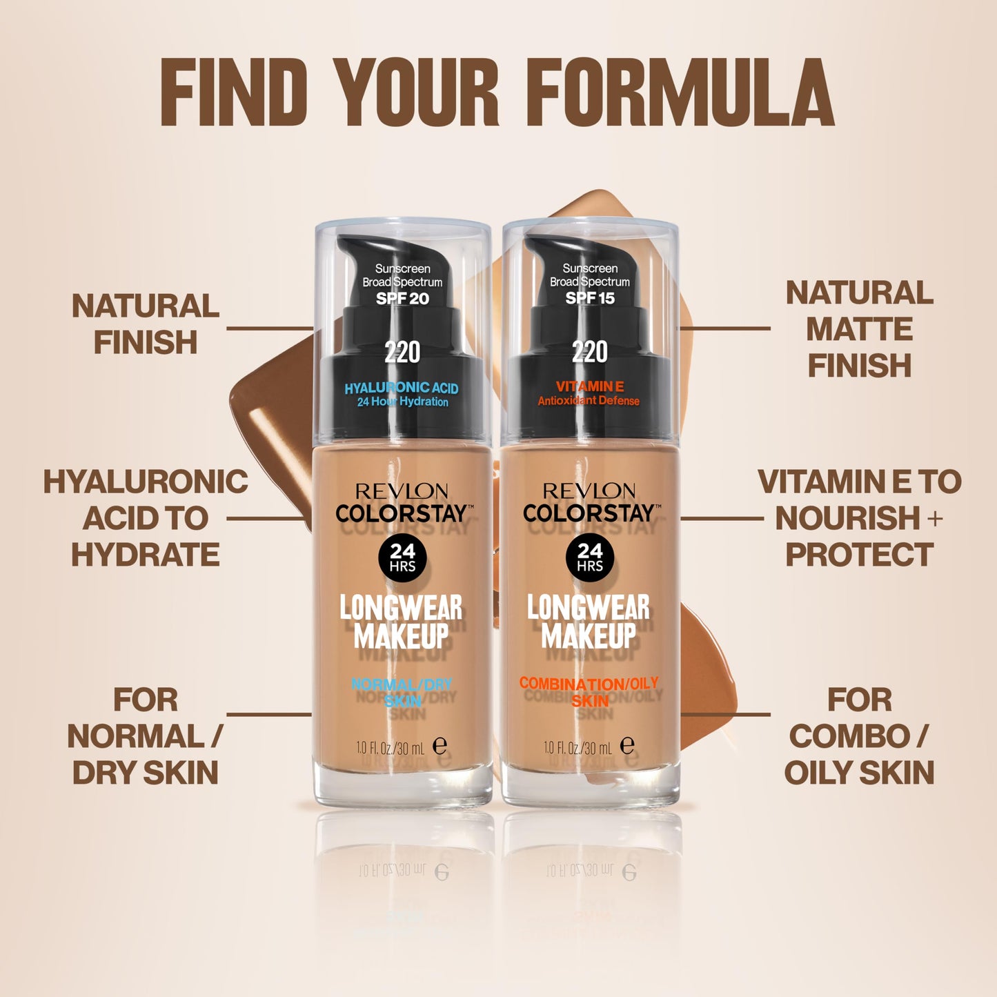Breathable natural finish foundation for dry skin texture preview