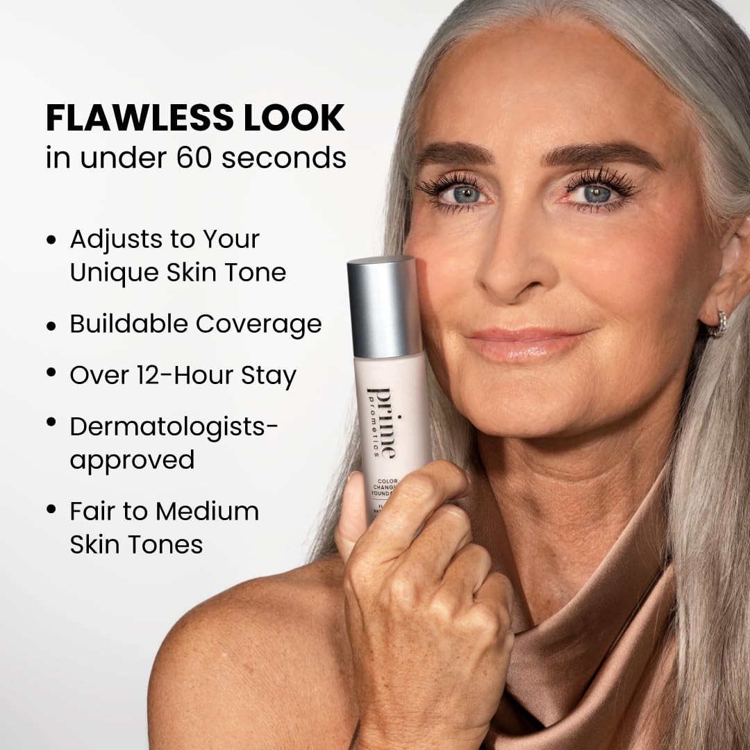 Anti aging color changing foundation bottle with pump dispenser for easy application